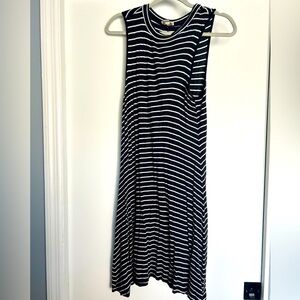 Charming Charlie black and white stripe midi sleeveless size M